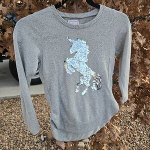 Colortree Girls Unicorn Flip Sequin Sweater Youth Size 10